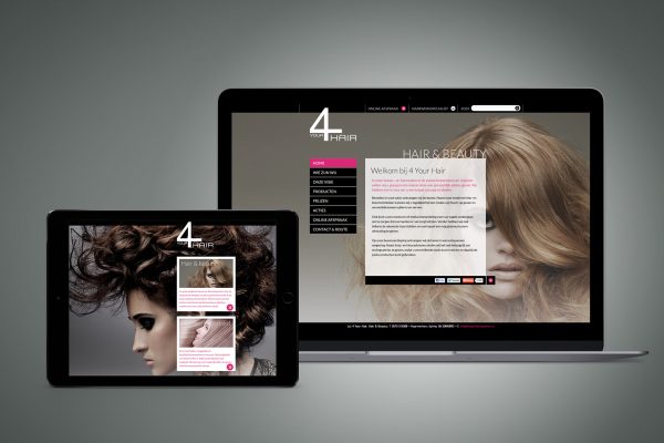Portfolio image website design 4 Your Hair Eric Steuten Creative Director art direction & UI UX design